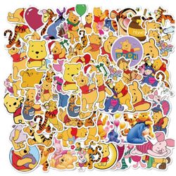 50 Pieces Not Repetitive Winnie The Pooh Waterproof Stickers Pack 