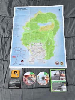 Rockstar Games Grand Theft Auto V Los Santos & Blaine County Map Insert Xbox 360
