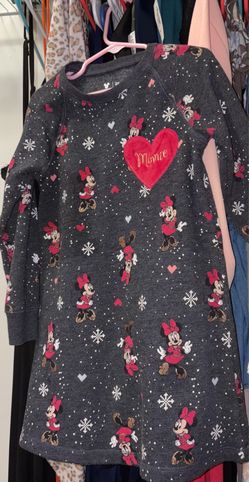 Little Girls Disney Minnie Mouse Long Sleeve Fleece Dress Size 5