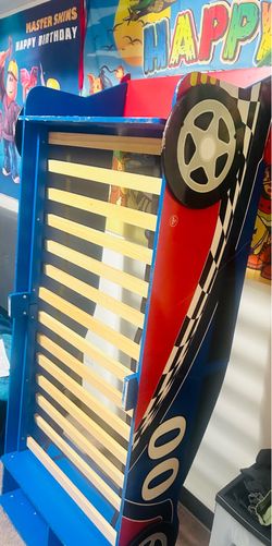 Car racing toddler bed frame