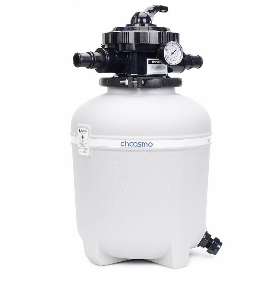 14 Inch Pool Sand Filter Tank Replacement Kit with 6-Way Multi-Port Valve and 1.25/1.5 in Hose Adapters for Compatible Above Ground Sand Filter System