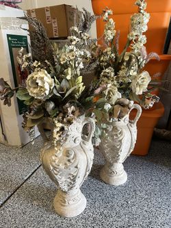 Two Stone Looking Floral Arrangements 215&Charleston