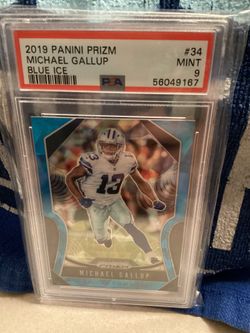 2019 Panini Prizm #34 Blue Ice Michael Gallup Gen. Mint 9.