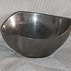Nambe Bowl 527 Tri Corner Silver Alloy Bowl Mid Century Modern