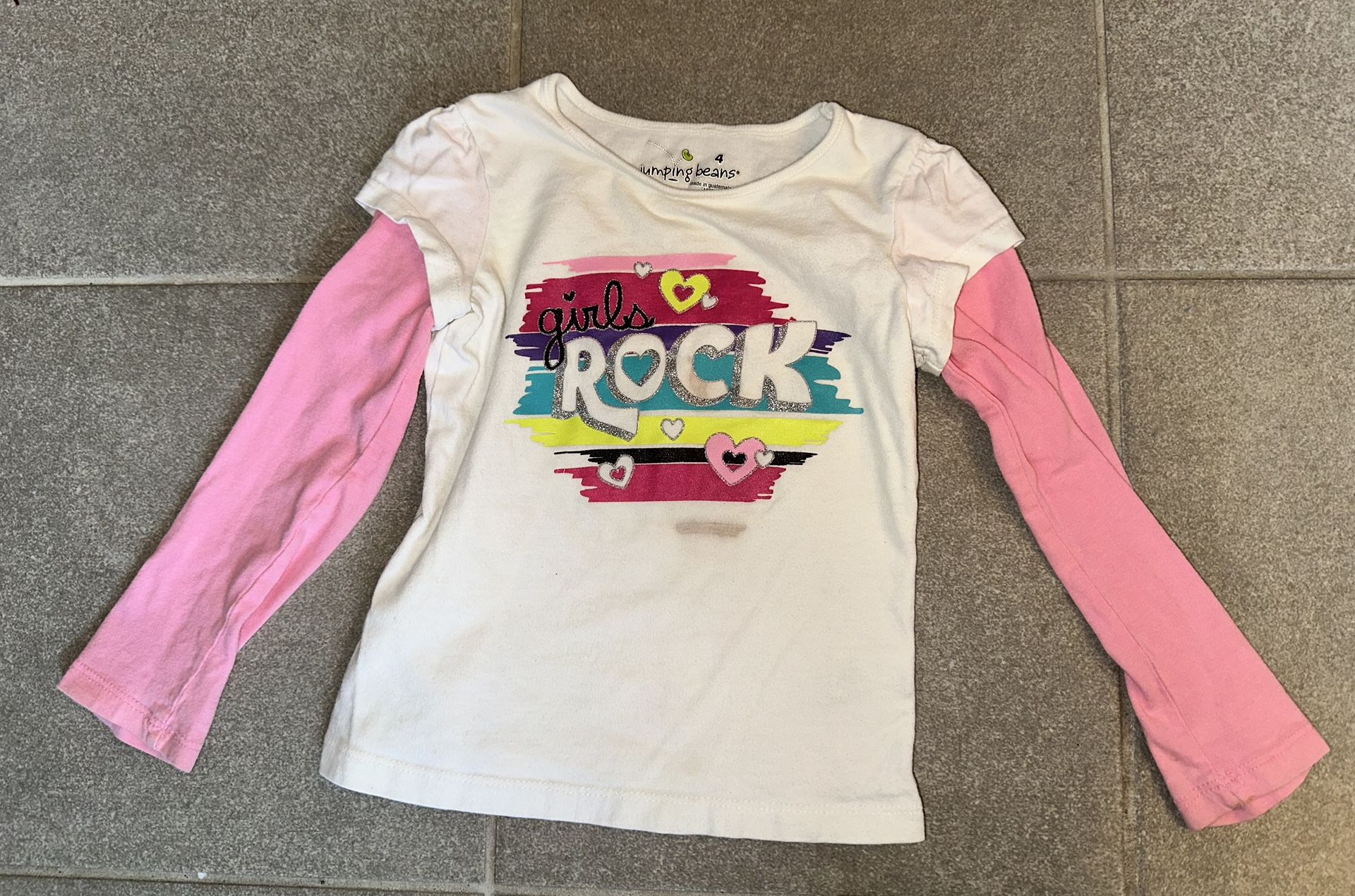 4T Girls Rock Long Sleeved Shirt