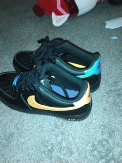 Black Nike Air forces warm to cool colors