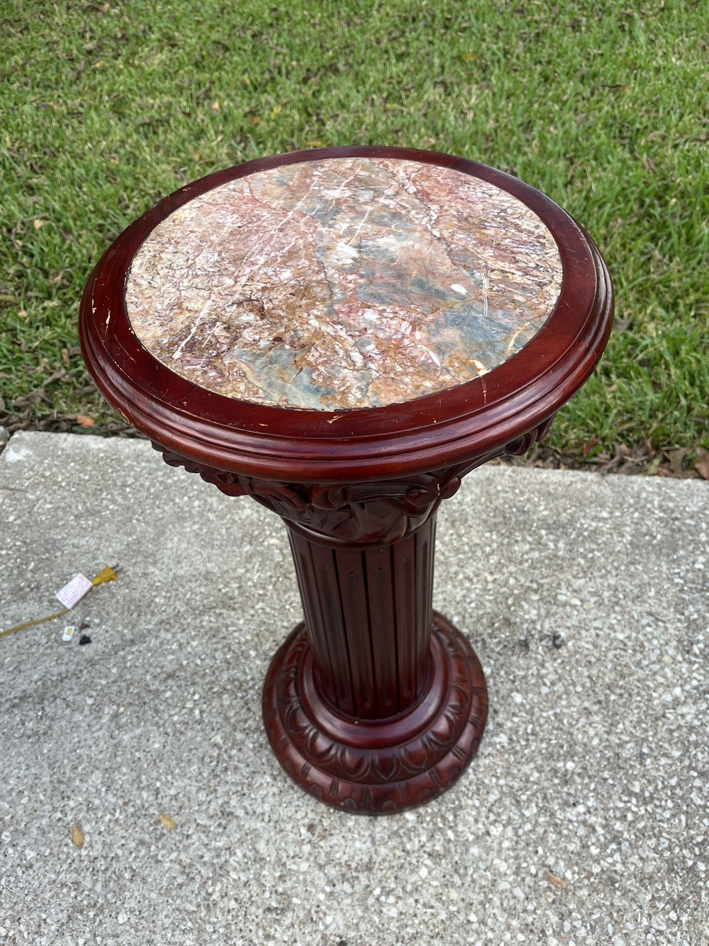 Marble And Wood Accent Table