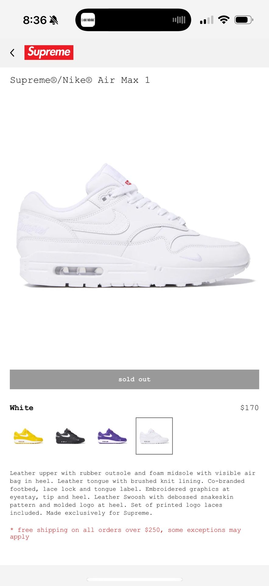 Supreme x Nike Air Max 1