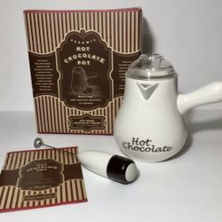 William Sonoma Ceramic Hot Chocolate Pot w/ Frother