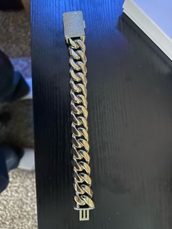 🔥8.5” 20mm 14k Gold over Stainless Cuban Bracelet with Iced Coffin Lock 6aCz’s!!! Non Tarnish!!