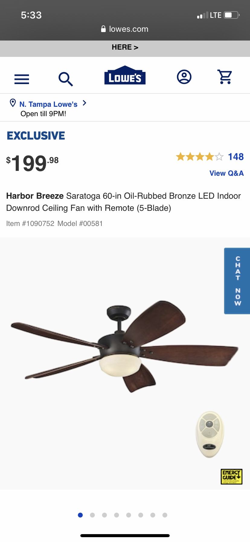 Oil bronze ceiling fan