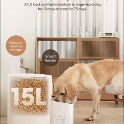 Automatic Dog Feeder, 15L/63 Cups Automatic Feeder for Large Dog, Vacuum-Sealed Dog Food Storage