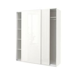 IKEA HASVIK HIGH GLOSS SLING DOOR WARDROBE CLOSET