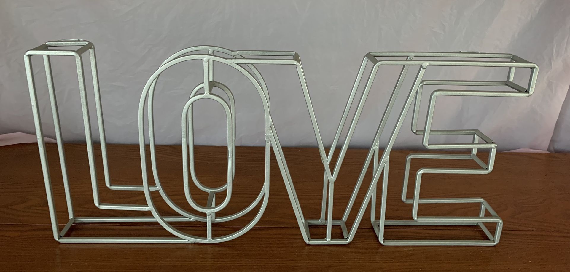 Silver Freestanding 3D Decorative Wire Letter - LOVE