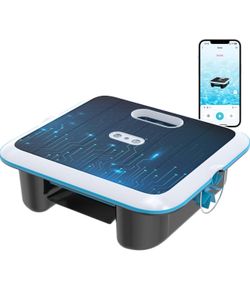 SK02 Solar Powered Robotic Pool Skimmer with 24/7 Cleaning, APP Support, Dual Charging Modes, Upgraded Large Capacity, Ideal for All Pool Surfaces, Sm