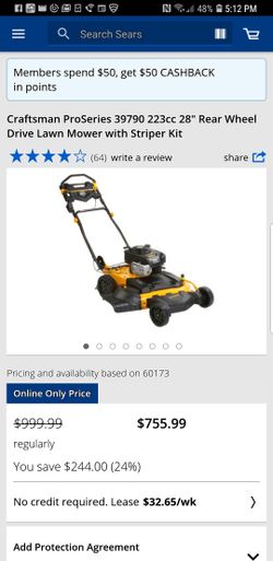 Craftsman 28 inch online lawn mower