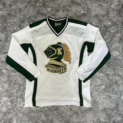 London Knights CHL Hockey Jersey Adult Medium Y2K White Yellow Green 2000s 