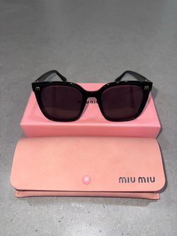 Miu Miu Black Square Sunglasses with Case