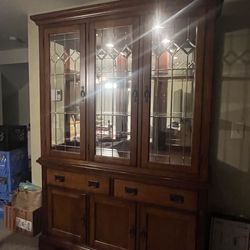 China cabinet with hutch.