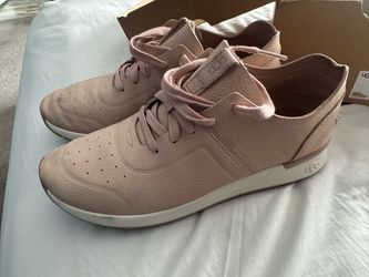 UGG Pink Leather Lace-Up Sneakers