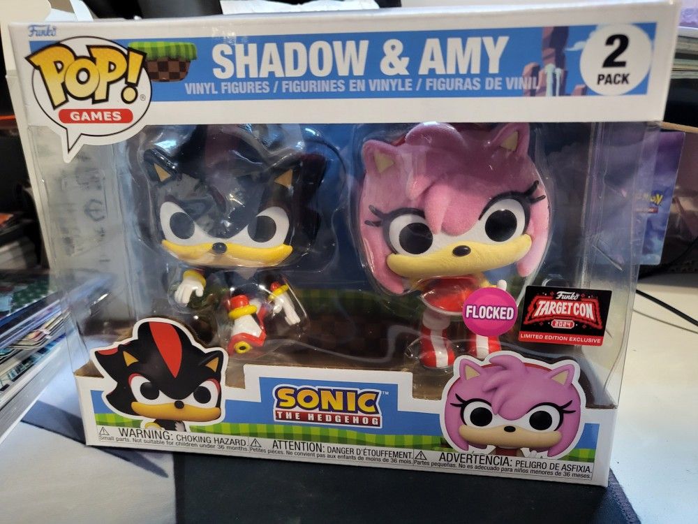 Funko Pop Shadow and Amy 2 Pack Flocked 2024 Target Con Exclusive