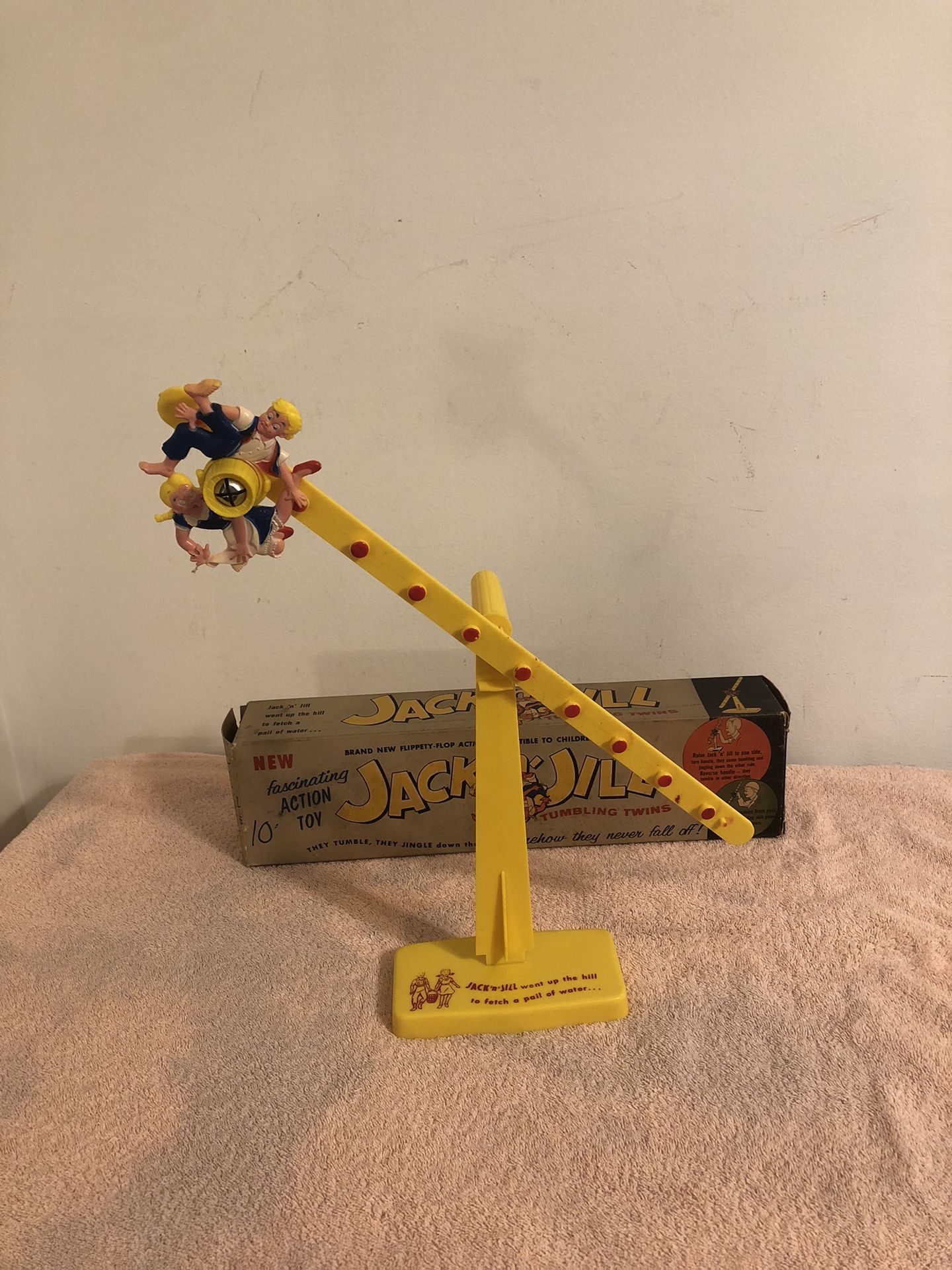 Vintage Morris Plastics Jack N Jill Tumbling Twins Toy #125 With Box RARE