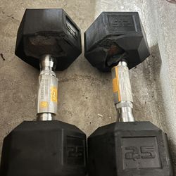 Pair of 25lb rubber dumbbell SEE PICTURE