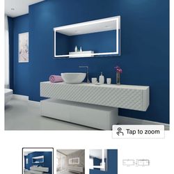 Modern LED Bathroom Mirror 60x28 – New in Box