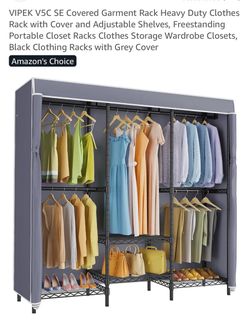 VIPEK X3 Expandable Heavy Duty Clothes Rack Closet Organizer System Black