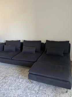 IKEA SÖDERHAMN Sectional Sofa w/ Chaise – Dark Gray