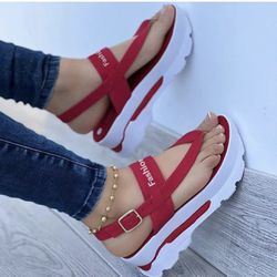 Women's Fashion Sports Sandals - Casual Platform Flip-Flops (Color : Red, Size size us size 8 Eu 39 Brand new with original bag sealed packaging