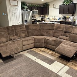 Brand New Comfy Reclining Corduroy Sectional Sofa Set 