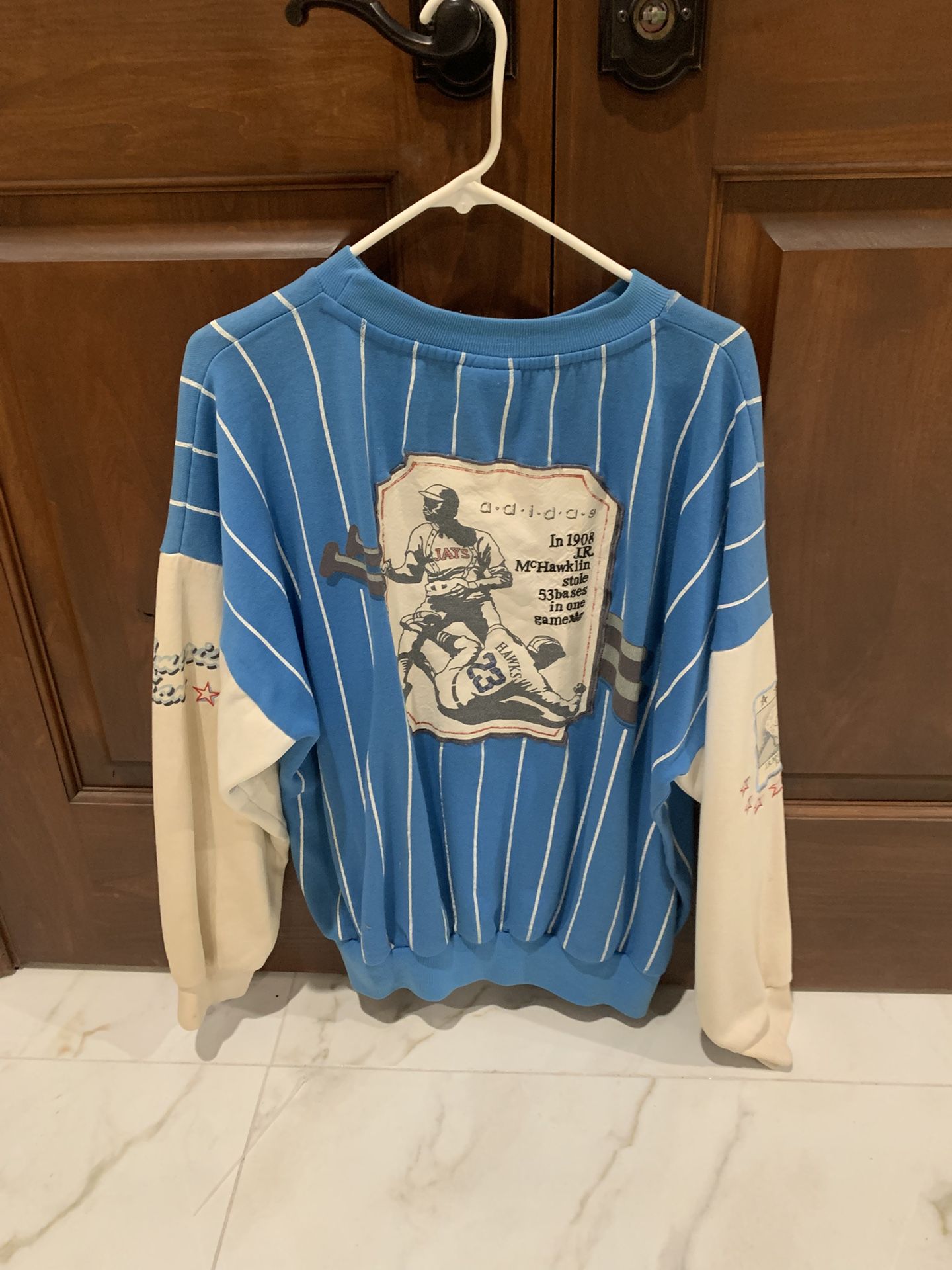 Vintage Adidas Brunswick Blue Hawks Crewneck Sweater With Tags Size: M