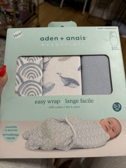 Aden + Anais Easy Swaddle 3-Pack (0–3 Months) – NEW in Box