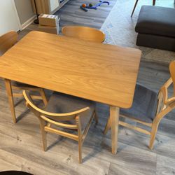 IKEA LISABO Dining Table and 4 Chairs - Modern Ash Wood