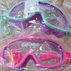 Seago Kids Swim Goggles 2 Pack Pink Purple Mint Green