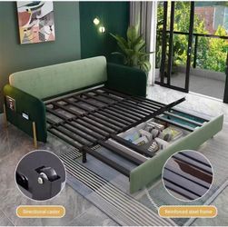 Sectional Sleep Sofa Pull Out Couch,Velvet Convertible for Home | DYPODTEN