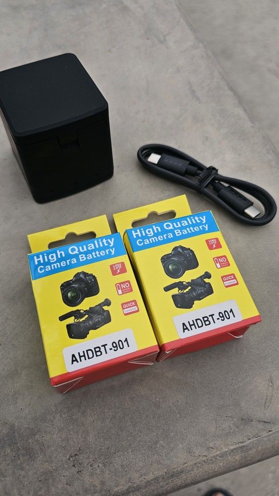 GoPro HERO 9, 10, 11, or 12 (2) New Batteries And (1) 3 Channel Charger