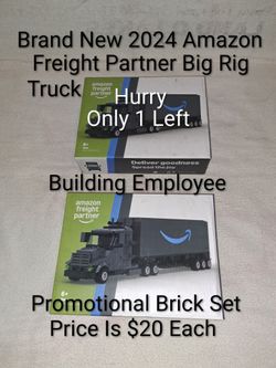 Brand New 2024 Amazon Freight Partner Big Rig Truck Building Employee Promotional Brick Set (Price Is $20)