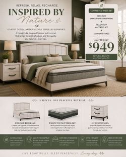 ⚡️BIG SALE! BRAND NEW KING SIZE BEDFRAME, MATTRESS SET AND TWO NIGHTSTANDS