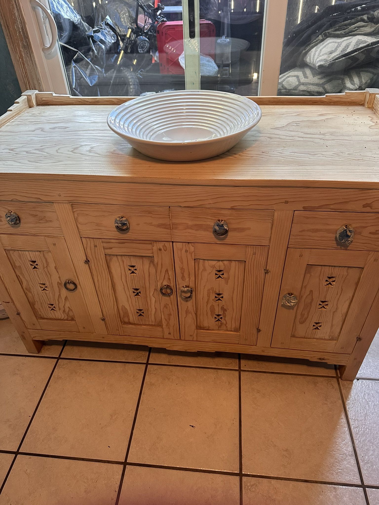 UNFINISHED BATHROOM CABINET 48” L X 32” H X 22” W $200 OBO