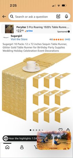 Sugargirl Gold Sequin Table Runners 3