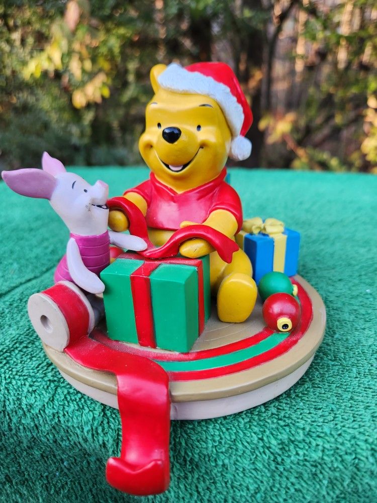 Vintage Disney Winnie the Pooh & Piglet Christmas Stocking Hanger