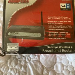 CompUsa Wireless G Broadband Router, 54 Mbps, Built In Firewall