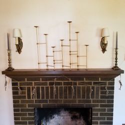 Mid Century Brutalist Multi Level Candle holder Fireplace Mantle Piece Candelabra