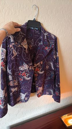 Purple Dragon Embroidered Blazer Jacket