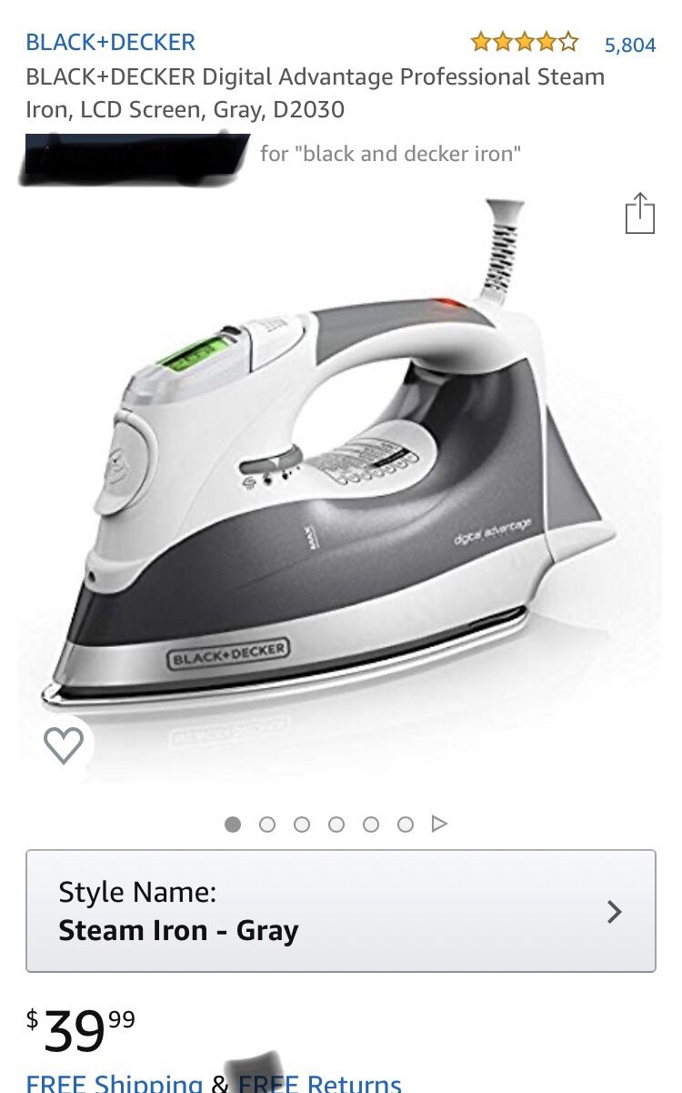 Black & Decker Digital Advantage professional Steam Iron LCD Screen