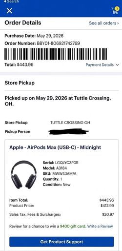Midnight black AirPod Max’s