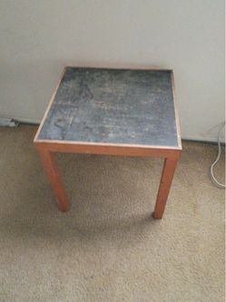 Small Wood Side Table with Dark Top