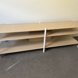 IKEA Jattesta TV Stand (White/Light Bamboo)